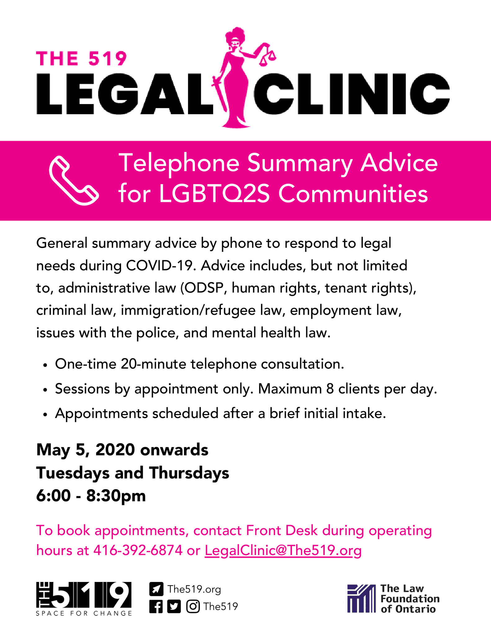 The 519 - Legal Clinic by Phone - poster.png