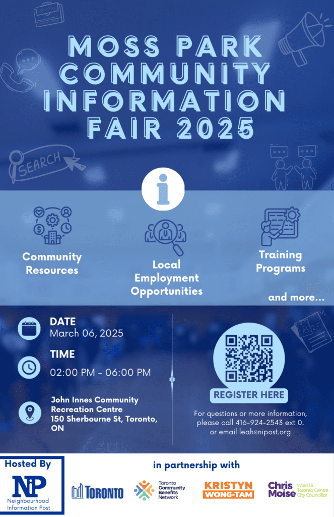 Moss Park Community Information Fair 2025 Flyer